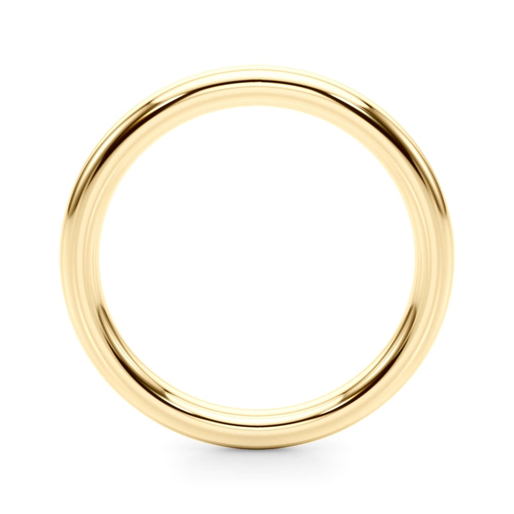 Plain Wedding Band, Side view in yellow gold