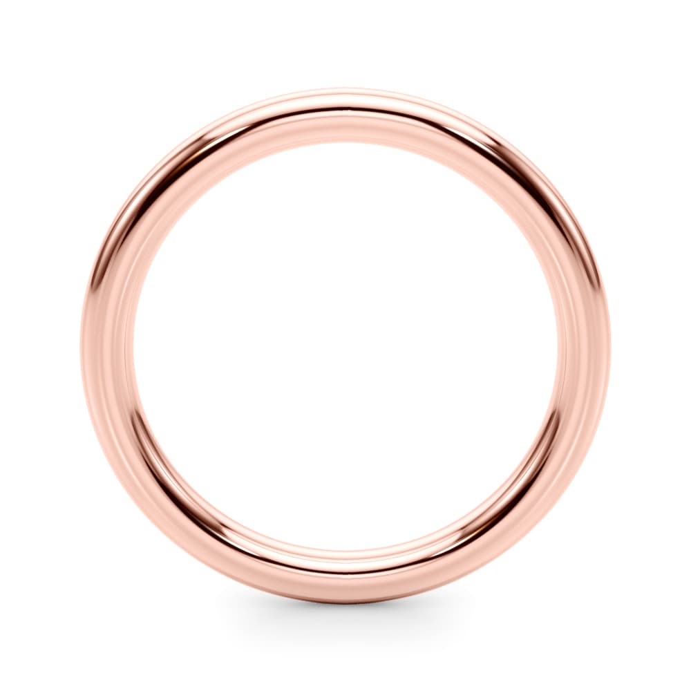 Plain Wedding Band, Side view in rose gold
