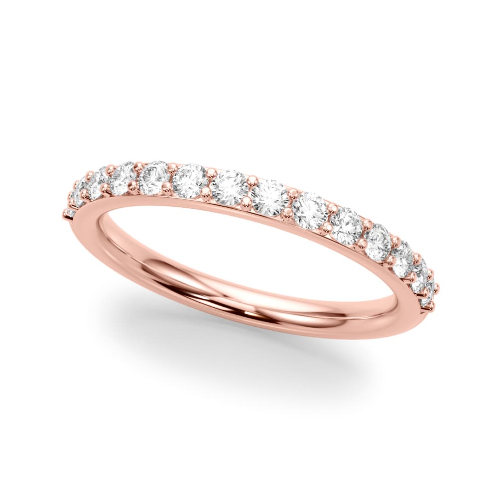 Straight Wedding Band (0.42 ct. tw.), Front view in rose gold