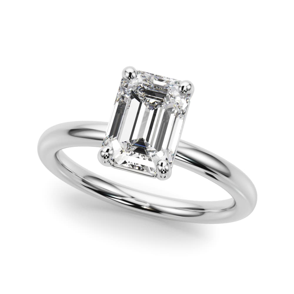 Solitaire Emerald Cut Engagement Ring — style 51275 in 10k White Gold