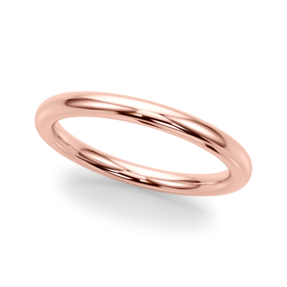 Plain Wedding Band, Front view in rose gold