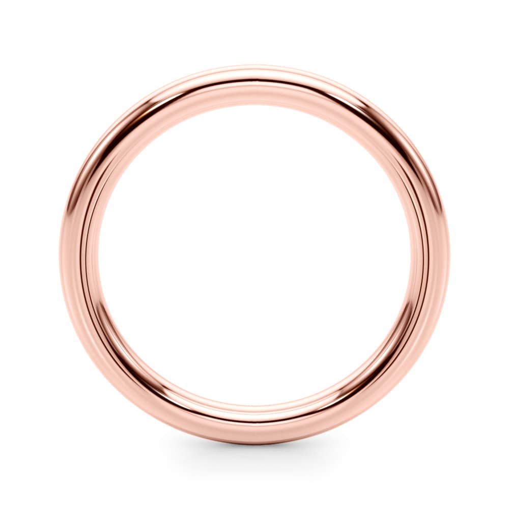 Plain Wedding Band, Side view in rose gold