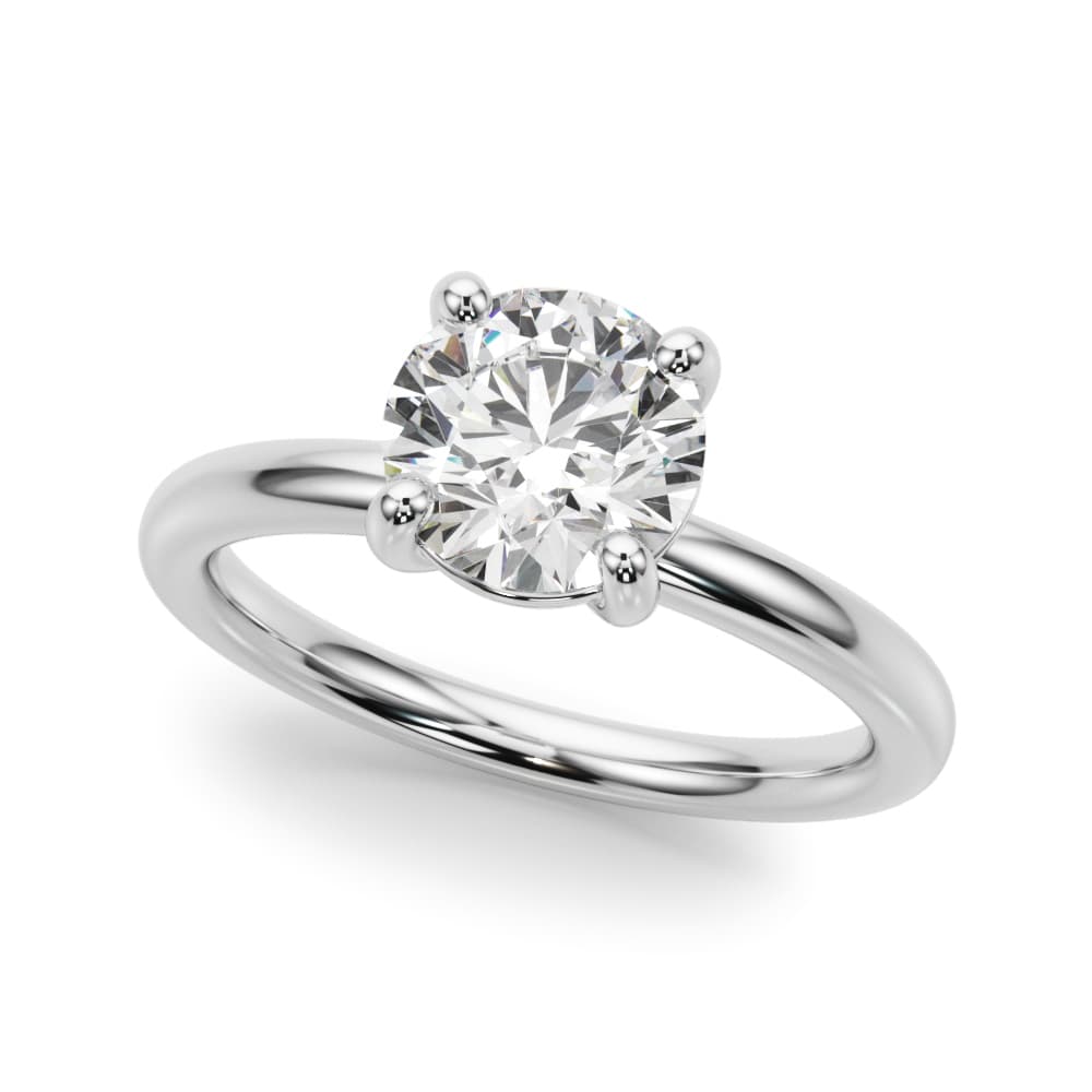 Solitaire Round Engagement Ring — style 51276 in 10k White Gold