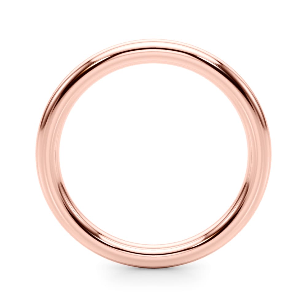 Plain Wedding Band, Side view in rose gold