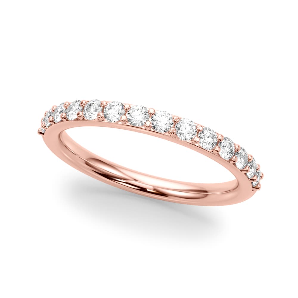 Straight Diamond Wedding Band (0.42 ct. tw.), Front view in rose gold