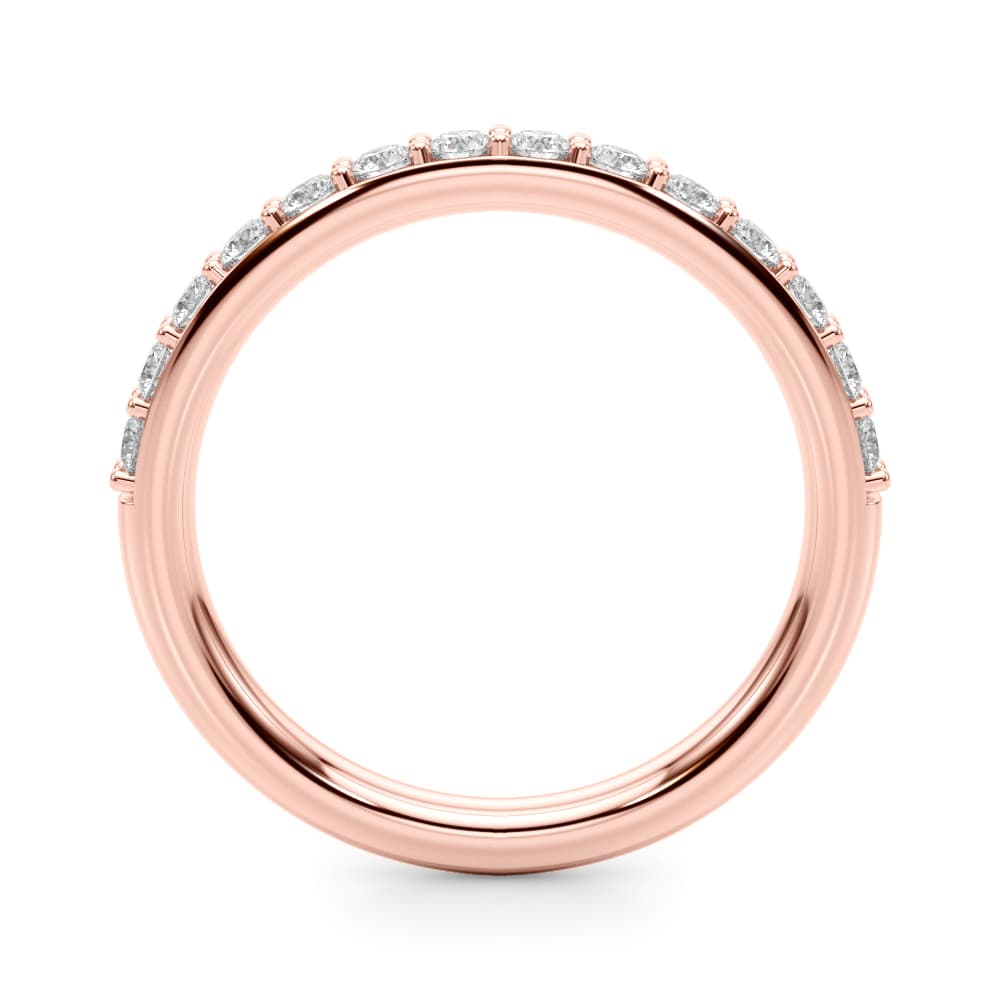 Straight Diamond Wedding Band (0.42 ct. tw.), Side view in rose gold