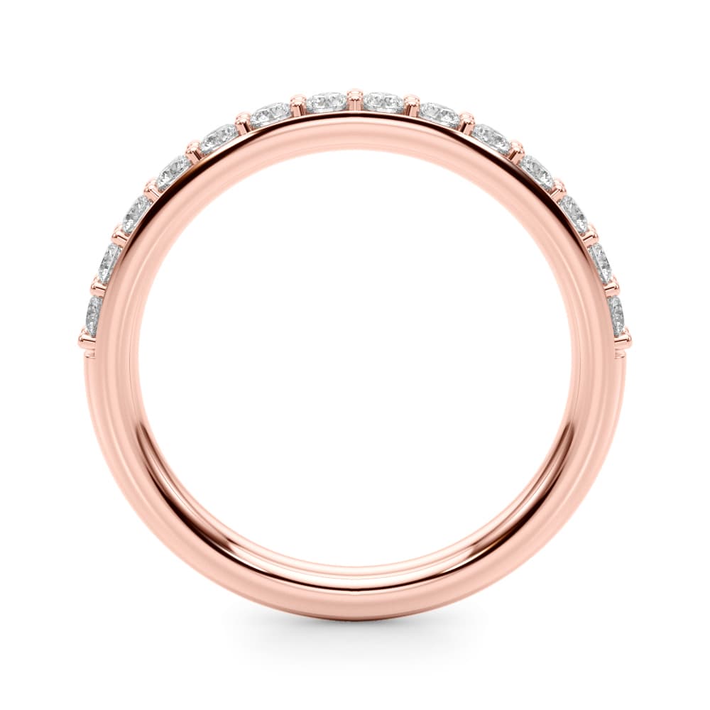 Straight Diamond Wedding Band (0.42 ct. tw.), Side view in rose gold