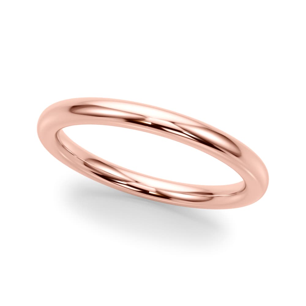 Plain Wedding Band, Front view in rose gold