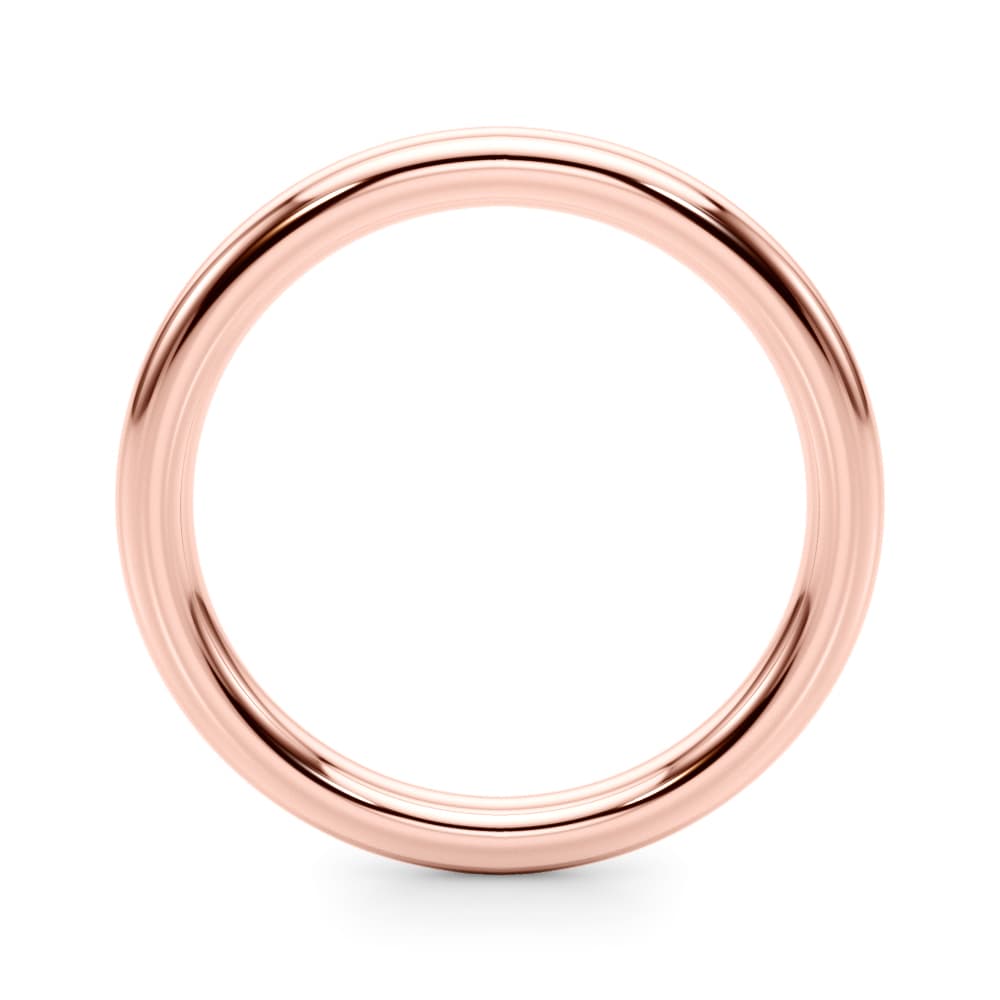 Plain Wedding Band, Side view in rose gold