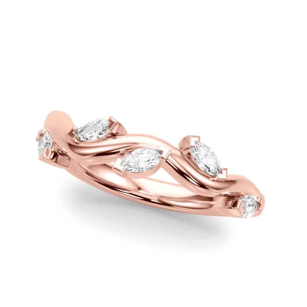 Nature Inspired Wedding Band (1/3 ct. tw.), Front view in rose gold