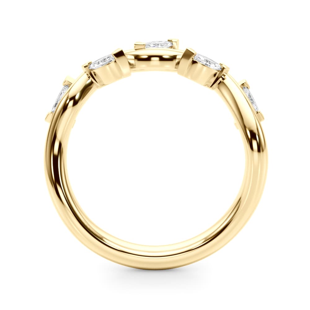 Nature Inspired Wedding Band (1/3 ct. tw.), Side view in yellow gold