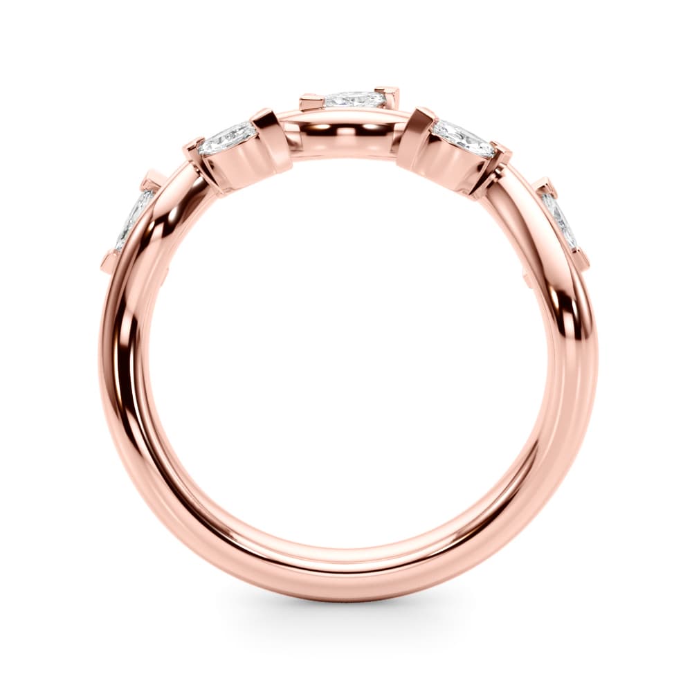 Nature Inspired Wedding Band (1/3 ct. tw.), Side view in rose gold