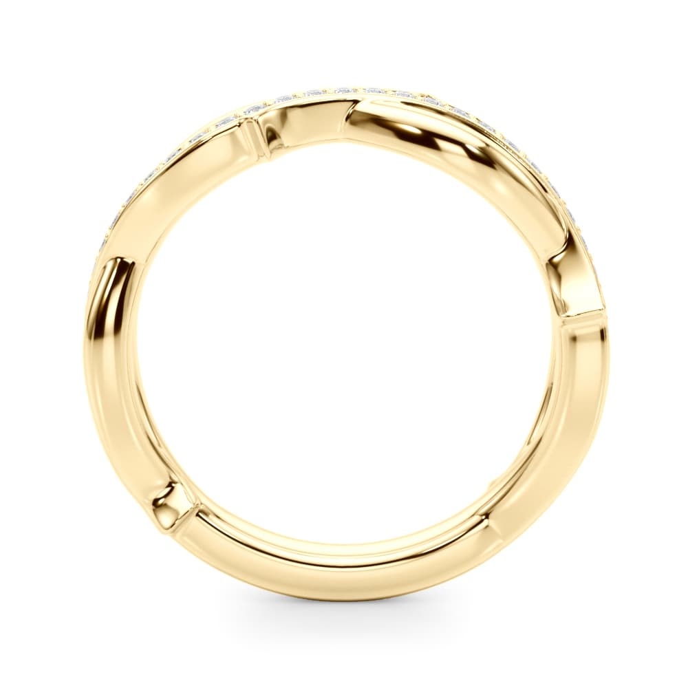 Nature Inspired Wedding Band (0.19 ct. tw.), Side view in yellow gold