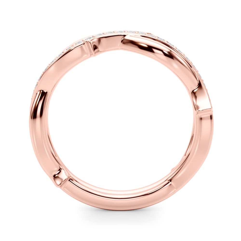 Nature Inspired Wedding Band (0.19 ct. tw.), Side view in rose gold