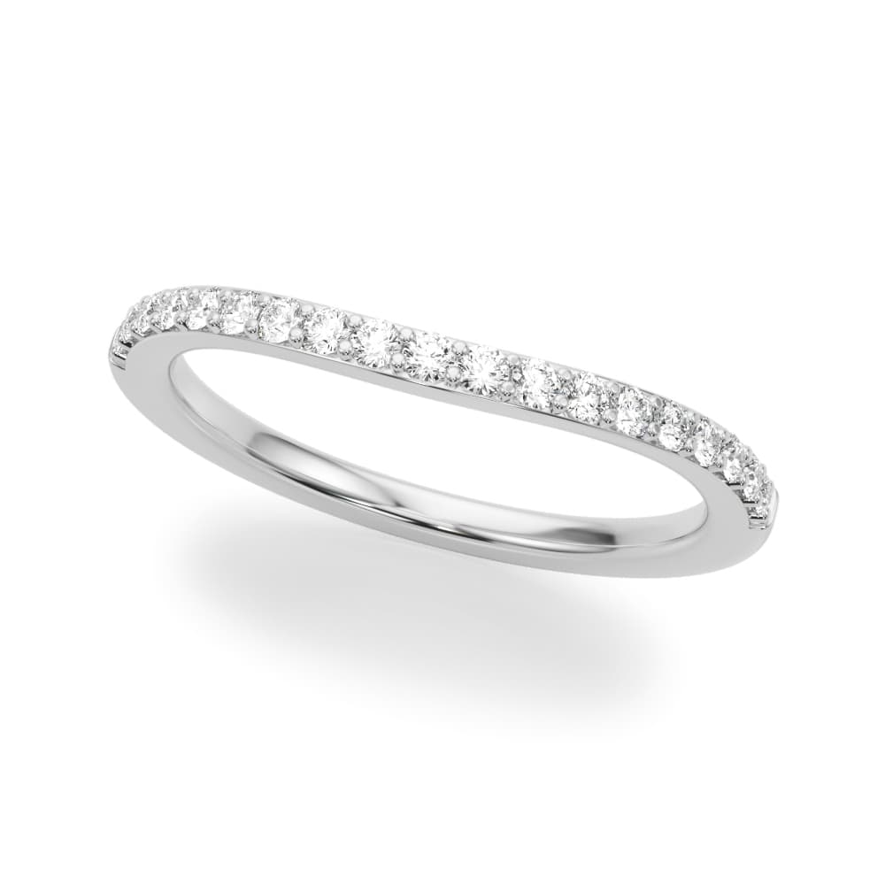 Curved Diamond Wedding Band — View 1