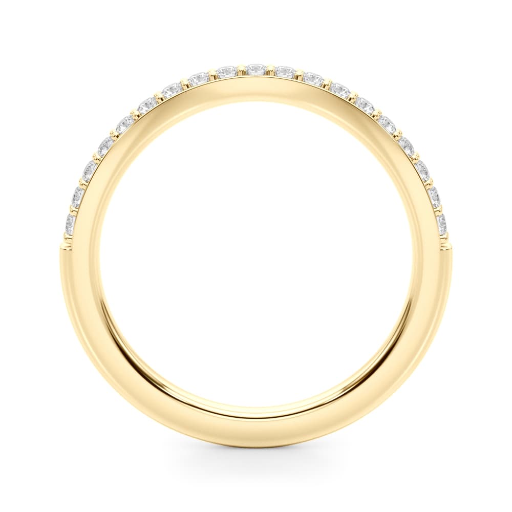 Curved Diamond Wedding Band (0.28 ct. tw.), Side view in yellow gold