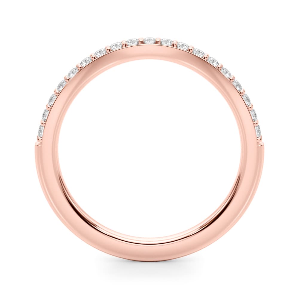 Curved Diamond Wedding Band (0.28 ct. tw.), Side view in rose gold