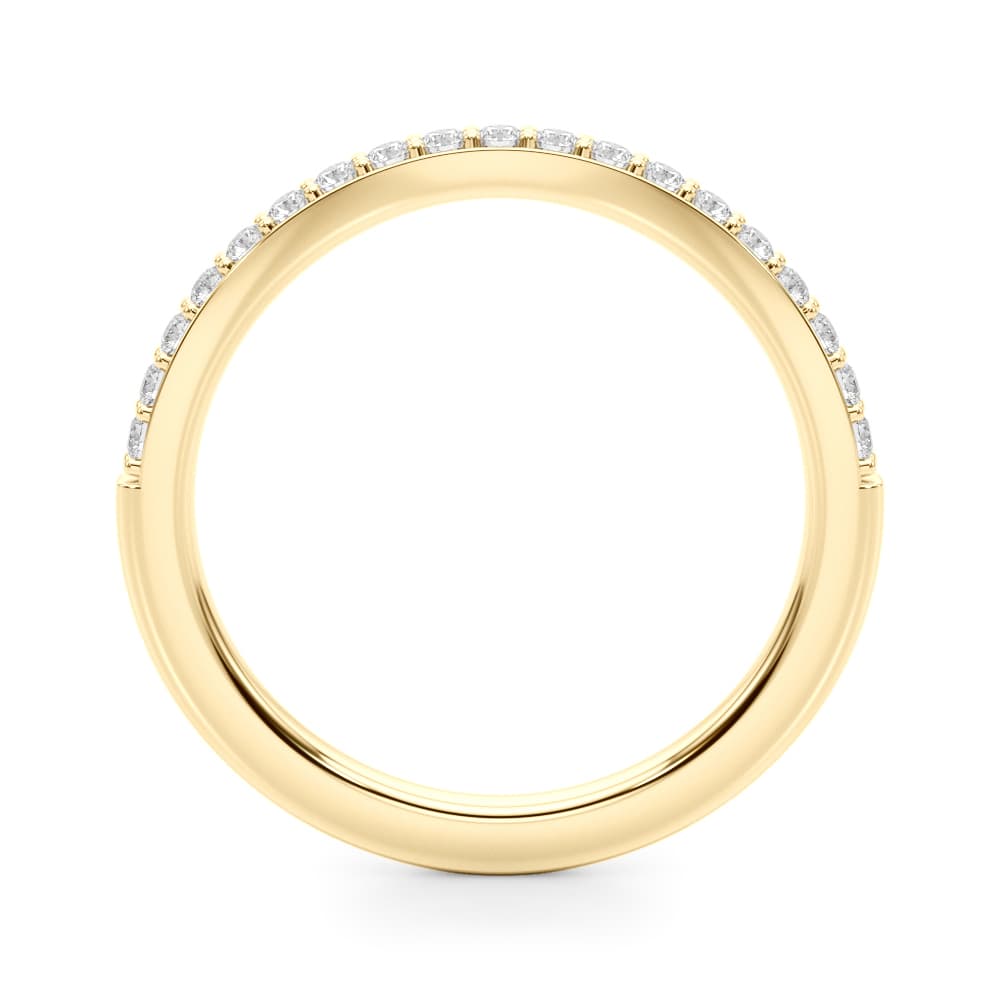 Curved Wedding Band (0.28 ct. tw.), Side view in yellow gold