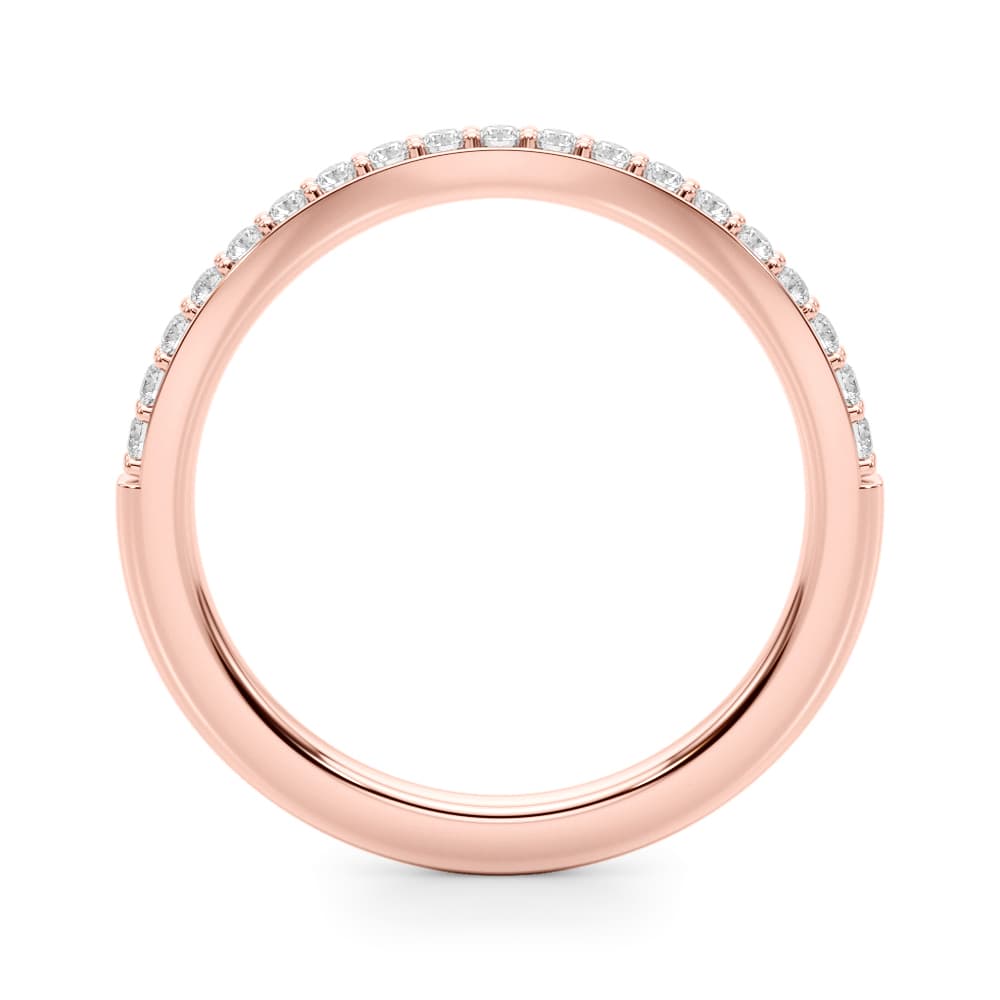 Curved Wedding Band (0.28 ct. tw.), Side view in rose gold