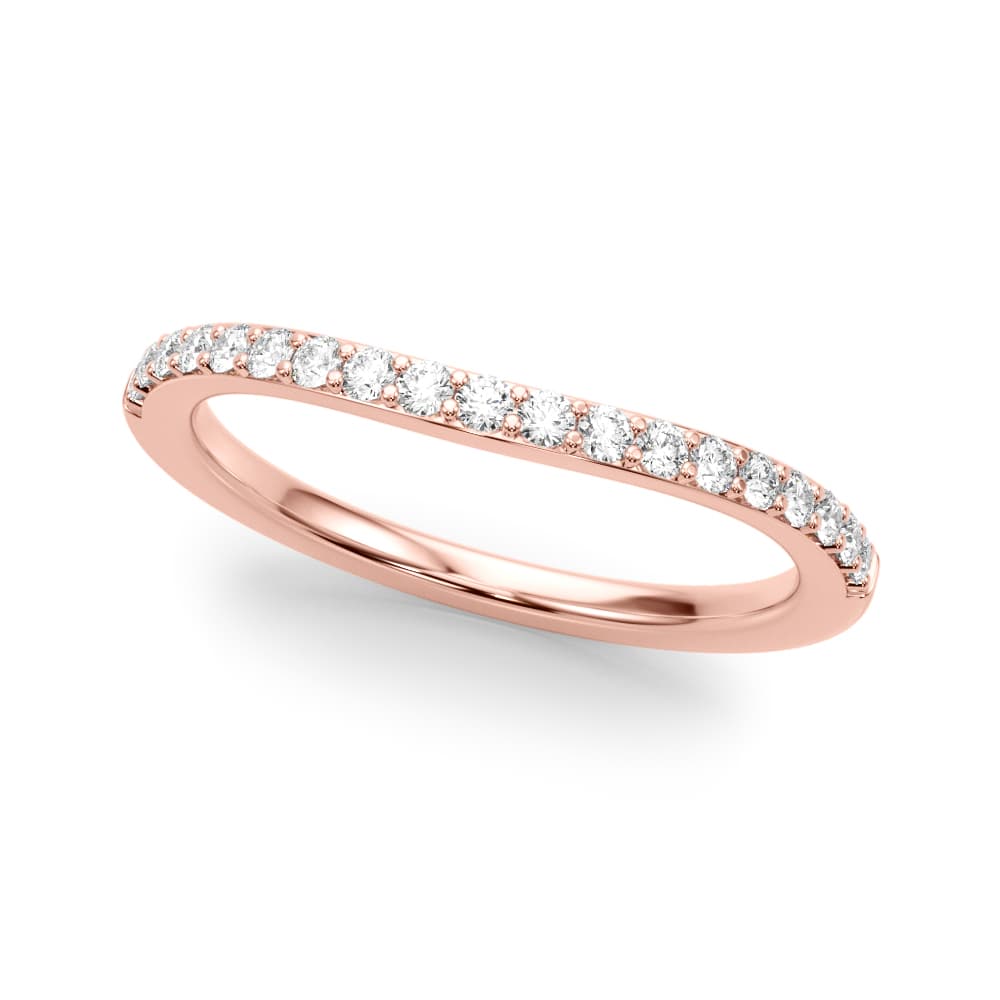 Curved Wedding Band (0.28 ct. tw.), Front view in rose gold