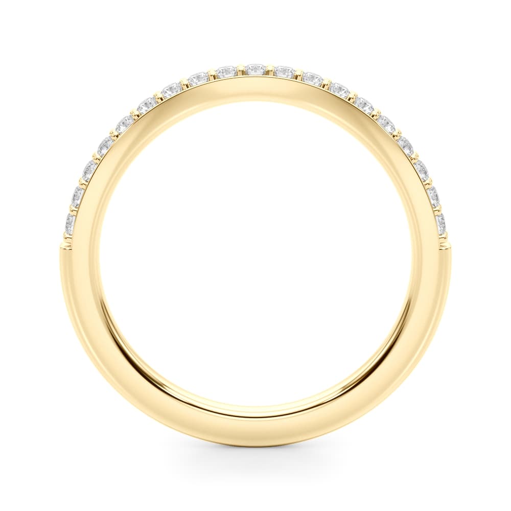 Curved Wedding Band (0.28 ct. tw.), Side view in yellow gold