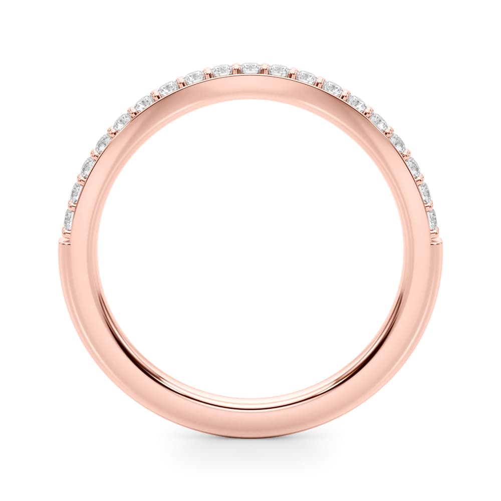Curved Wedding Band (0.28 ct. tw.), Side view in rose gold