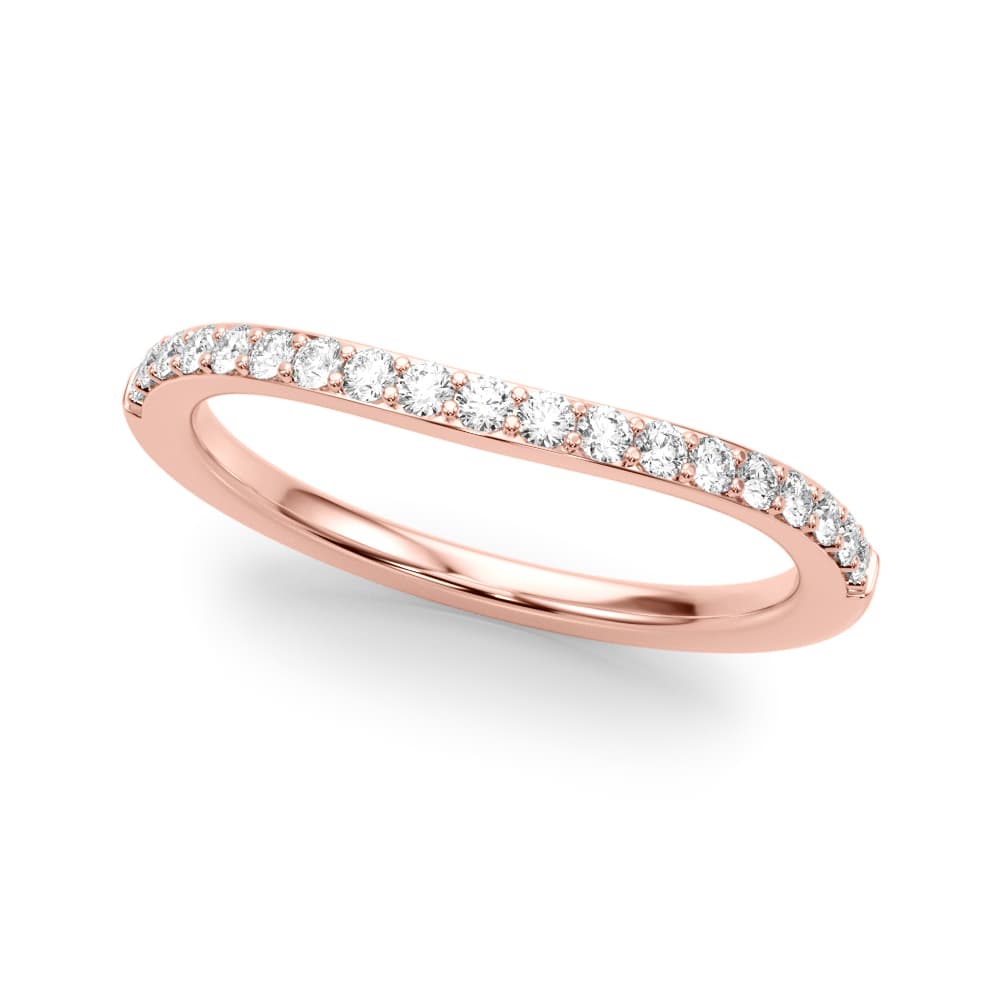 Curved Wedding Band (0.28 ct. tw.), Front view in rose gold
