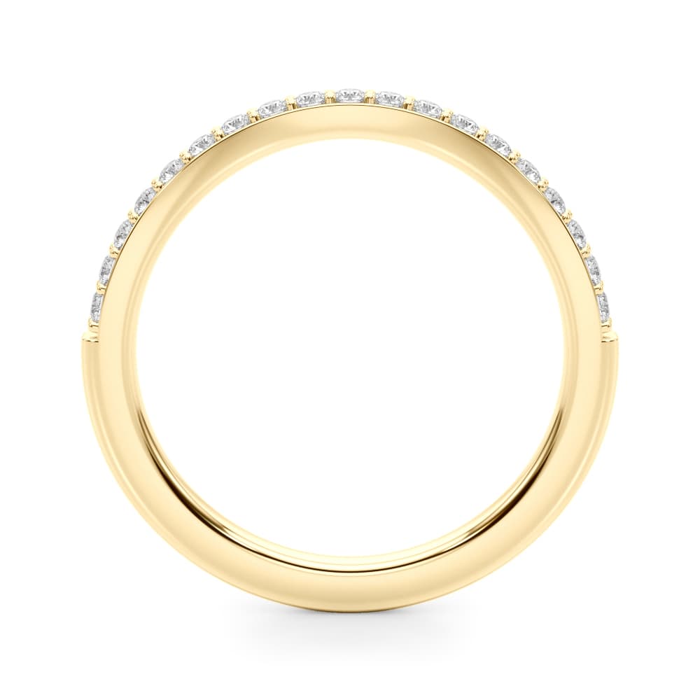 Curved Wedding Band (0.28 ct. tw.), Side view in yellow gold
