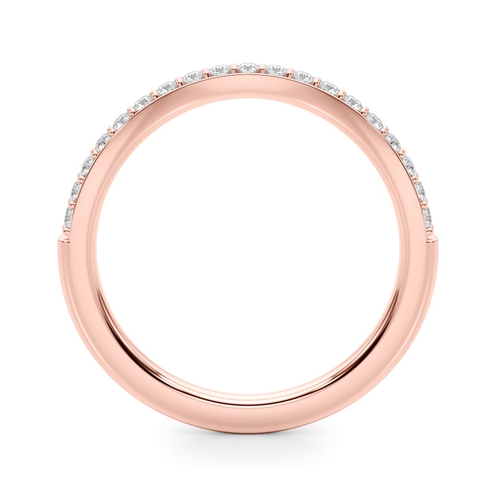 Curved Wedding Band (0.28 ct. tw.), Side view in rose gold