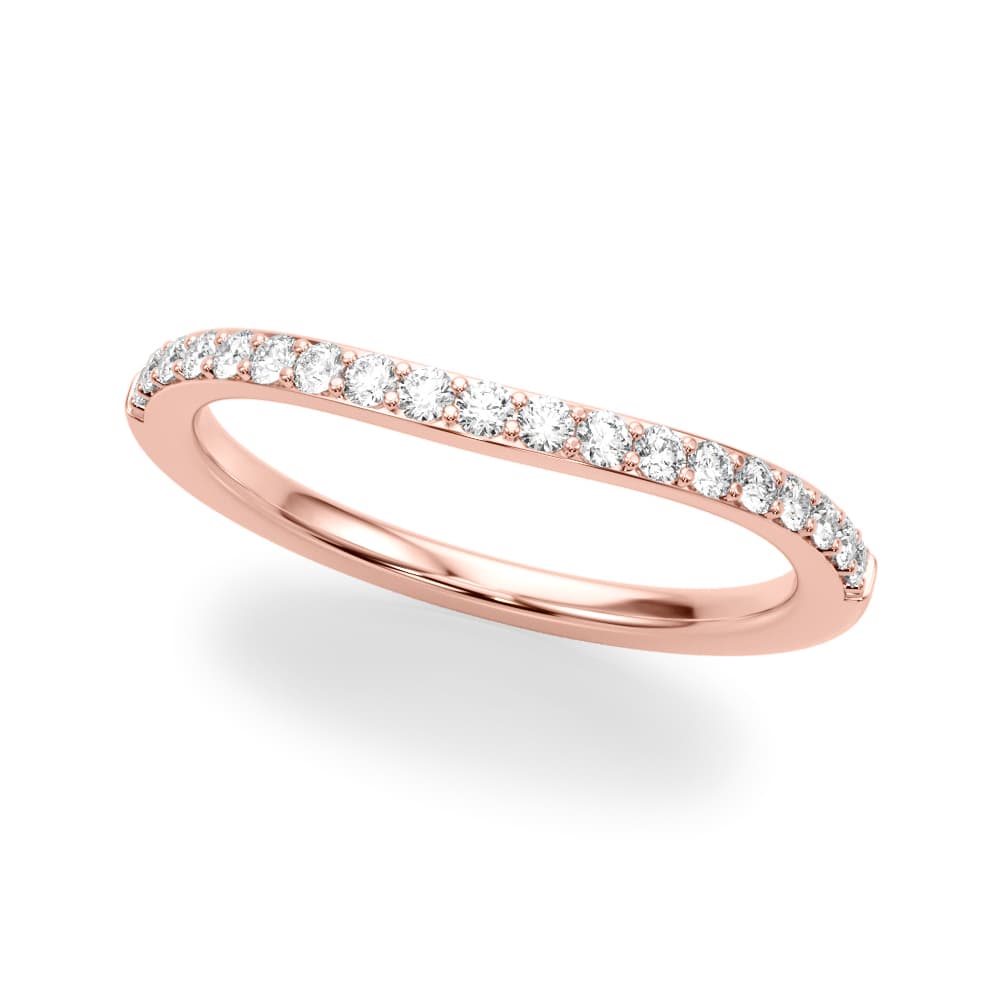 Curved Wedding Band (0.28 ct. tw.), Front view in rose gold