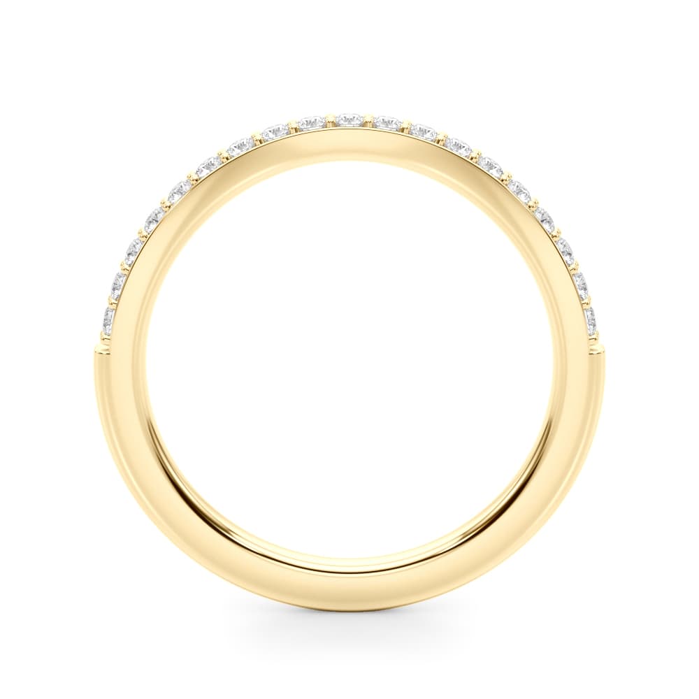 Curved Wedding Band (0.28 ct. tw.), Side view in yellow gold