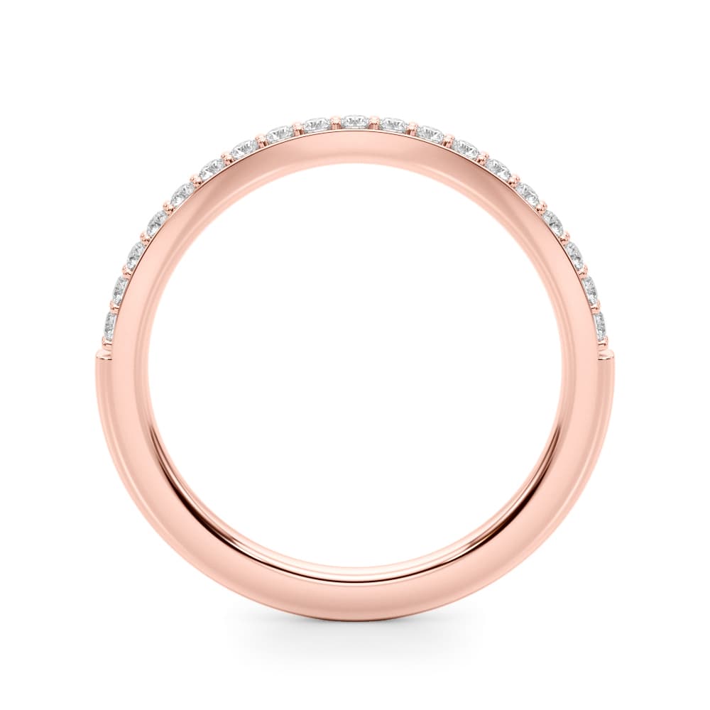 Curved Wedding Band (0.28 ct. tw.), Side view in rose gold