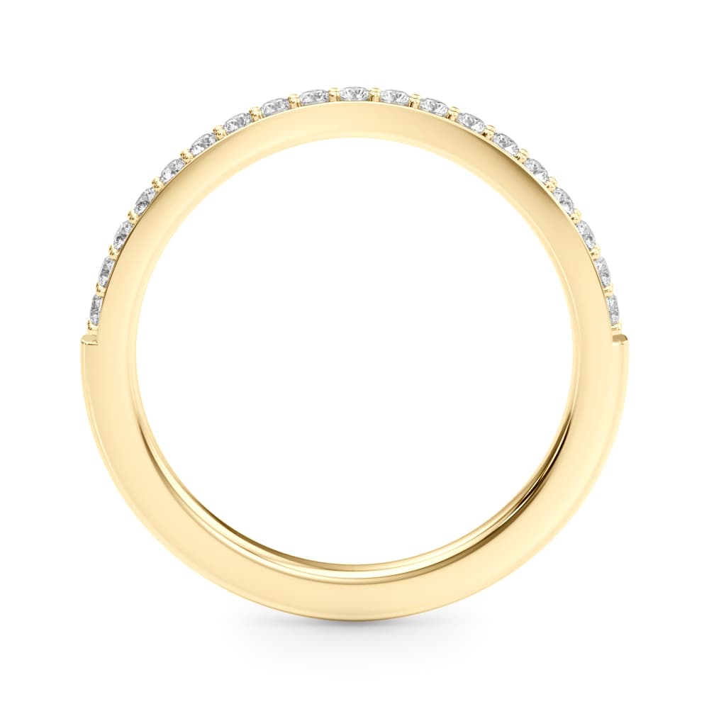 Curved Wedding Band (0.28 ct. tw.), Side view in yellow gold