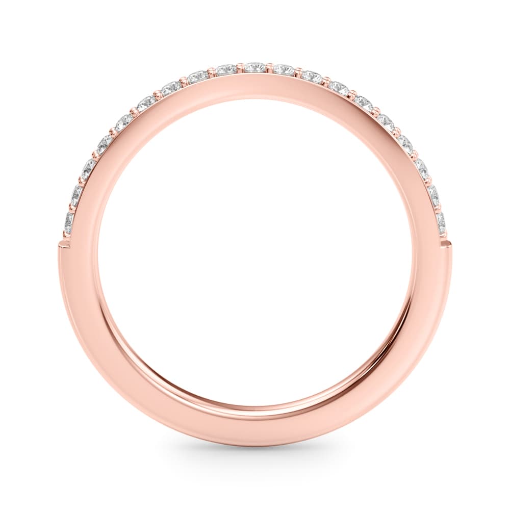 Curved Wedding Band (0.28 ct. tw.), Side view in rose gold
