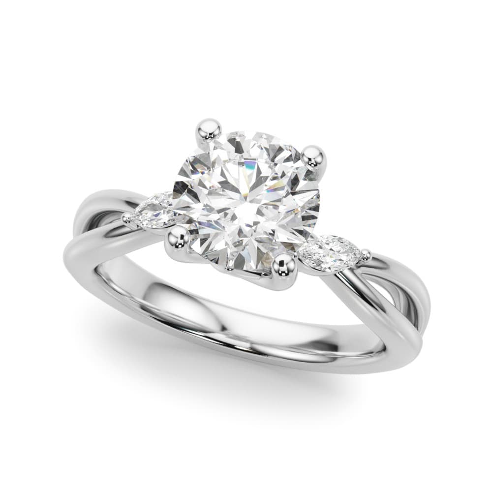Round Split Shank Engagement Ring — style 51295 in 10k White Gold