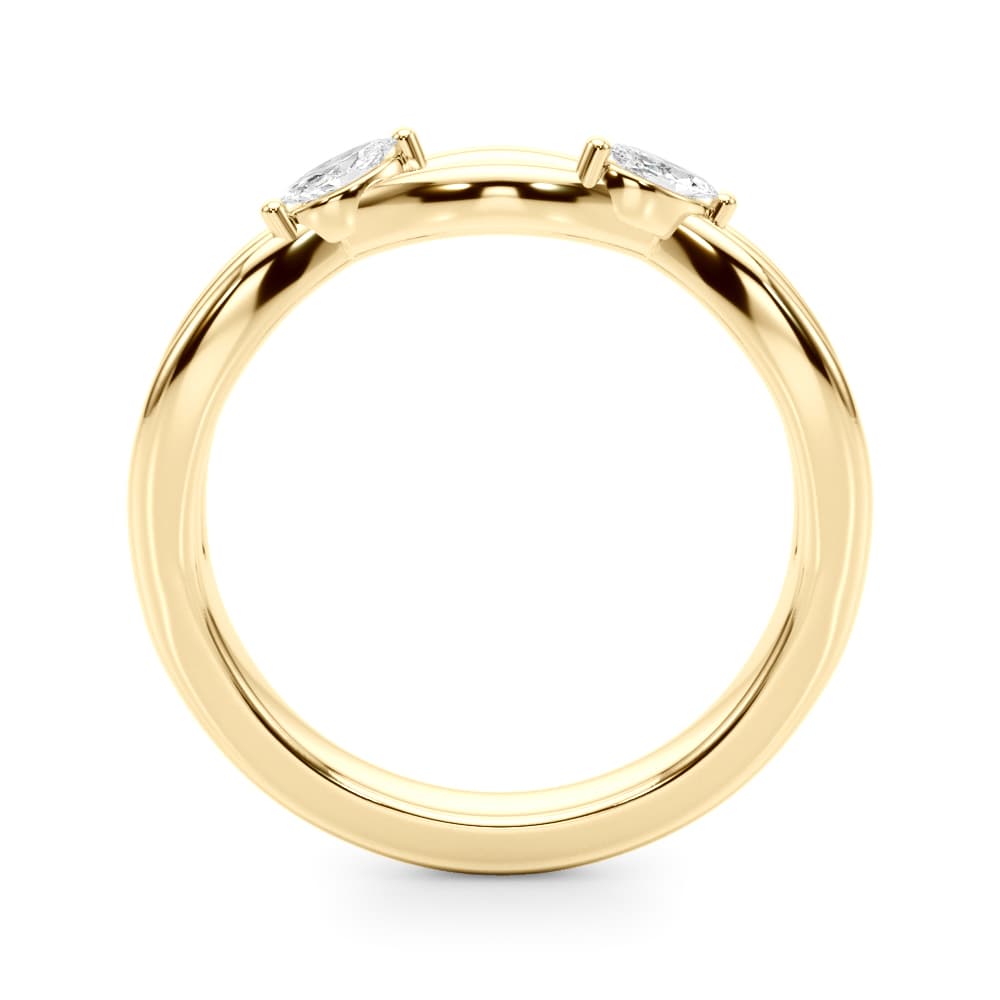 Crossing Diamond Wedding Band (1/8 ct. tw.), Side view in yellow gold