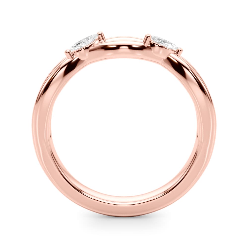 Crossing Diamond Wedding Band (1/8 ct. tw.), Side view in rose gold