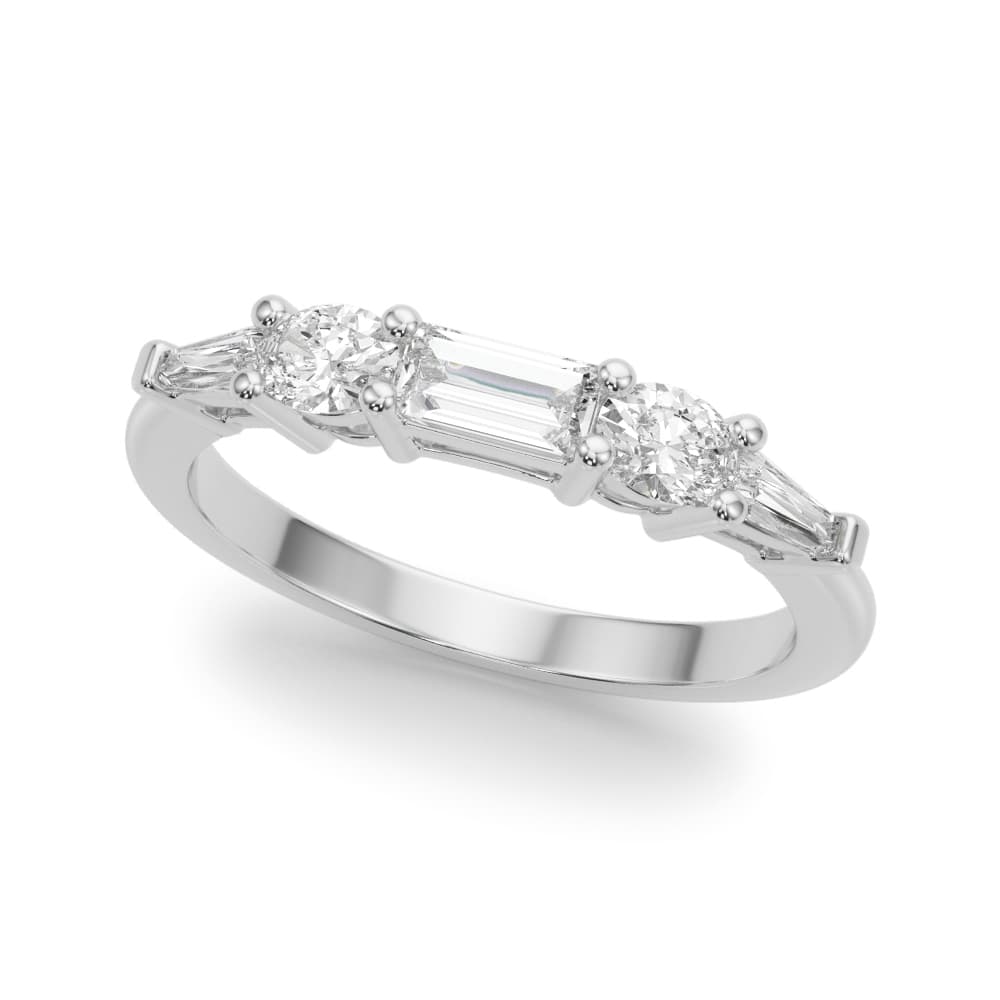 Baguette & Oval Wedding Band — View 1