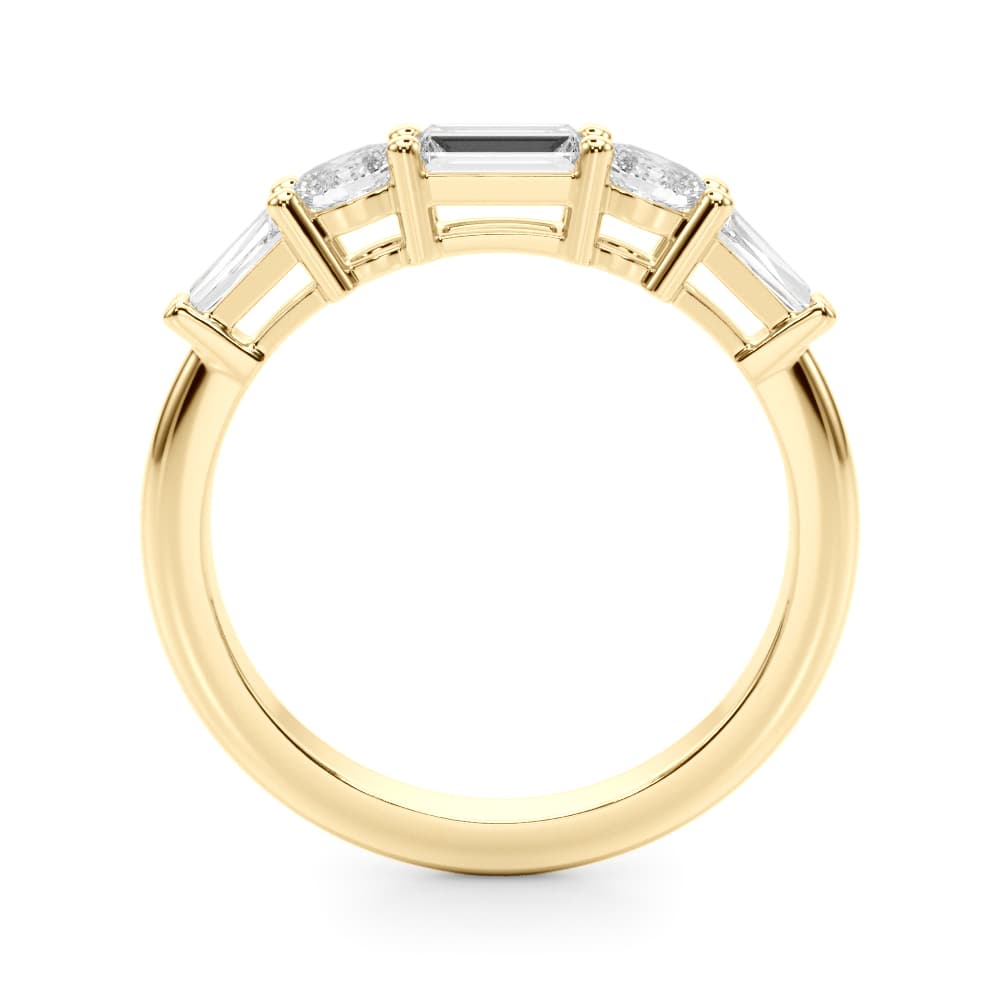 Baguette & Oval Wedding Band (0.7 ct. tw.), Side view in yellow gold