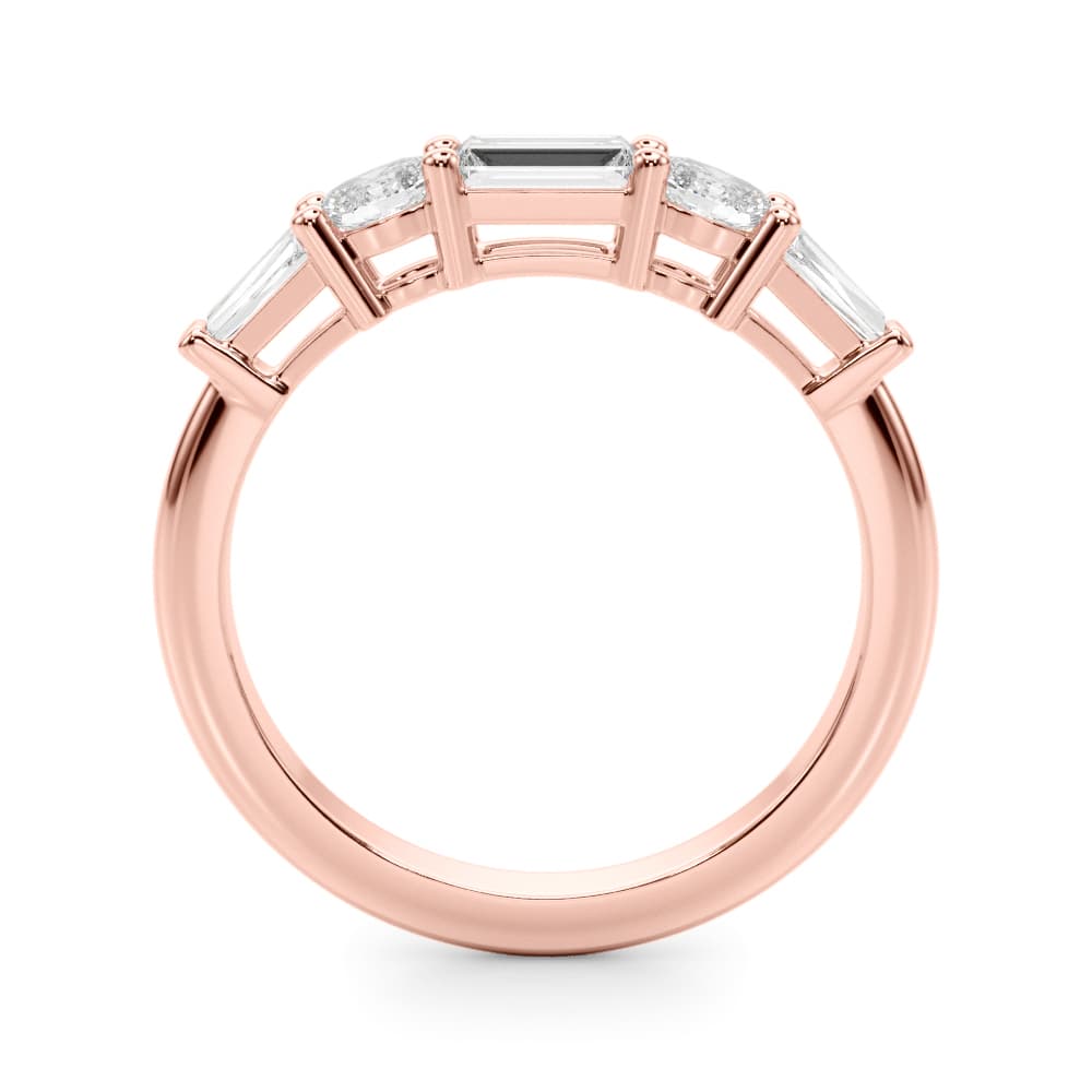Baguette & Oval Wedding Band (0.7 ct. tw.), Side view in rose gold