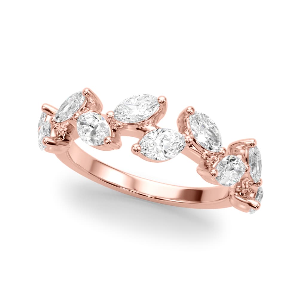 Nature Inspired Wedding Band (2 ct. tw.), Front view in rose gold