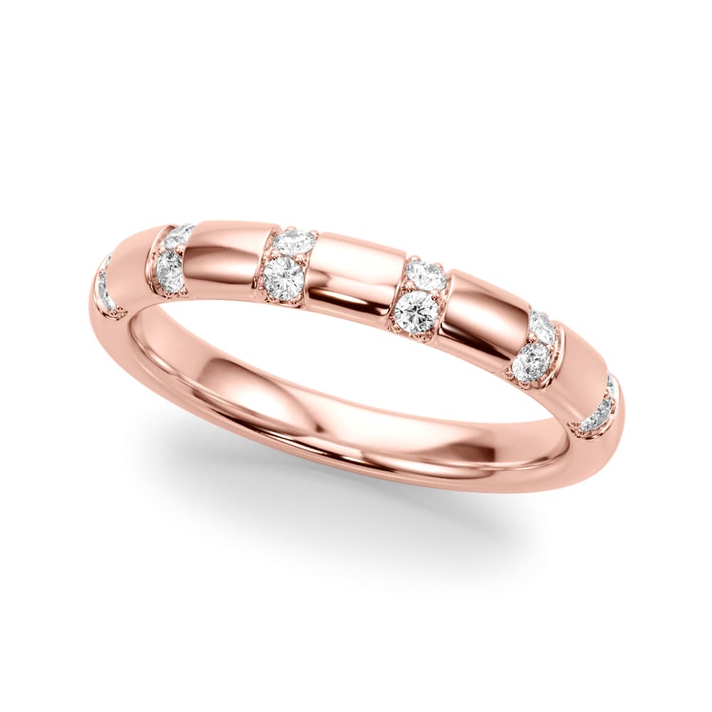 Contemporary Wedding Band (0.18 ct. tw.), Front view in rose gold