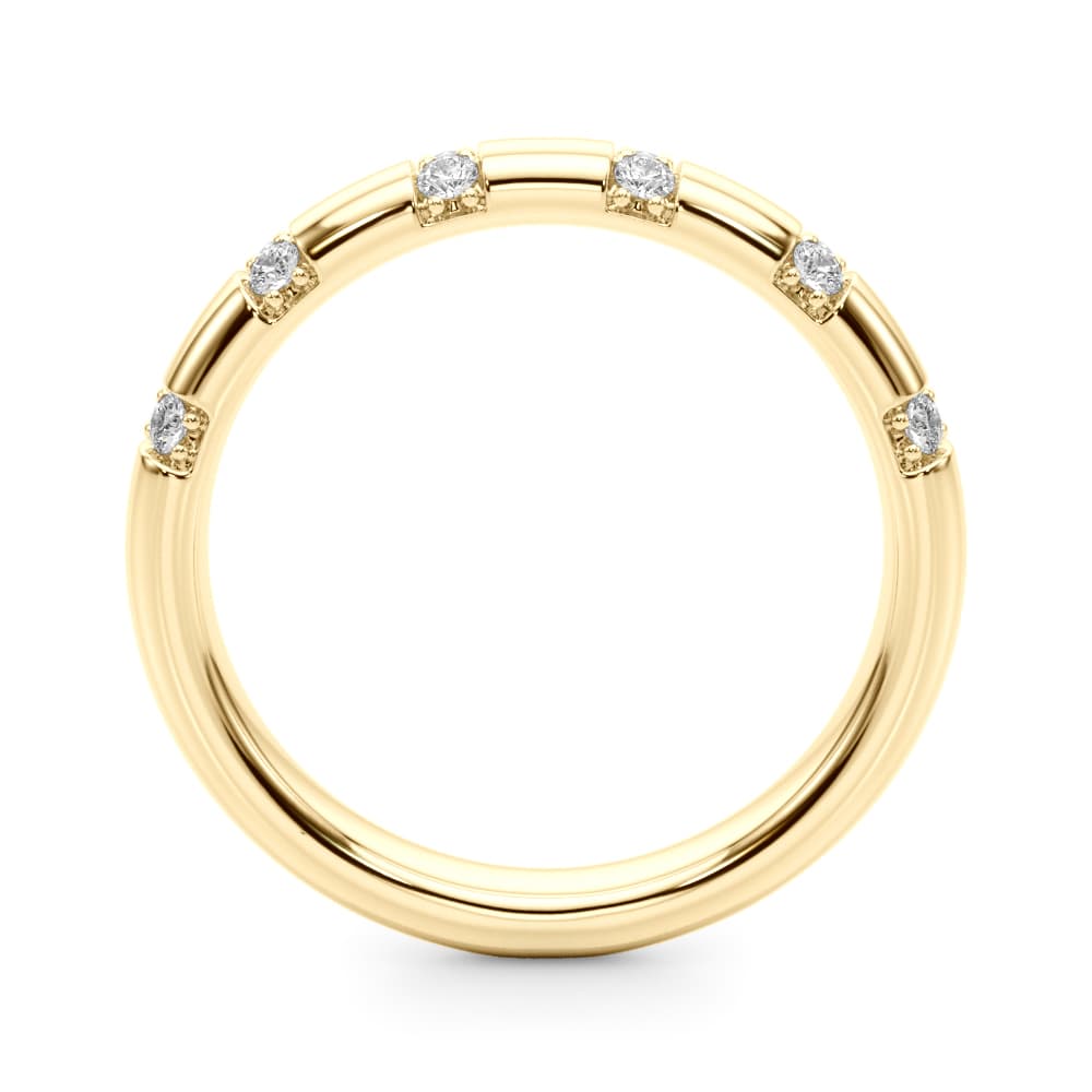 Contemporary Wedding Band (0.18 ct. tw.), Side view in yellow gold