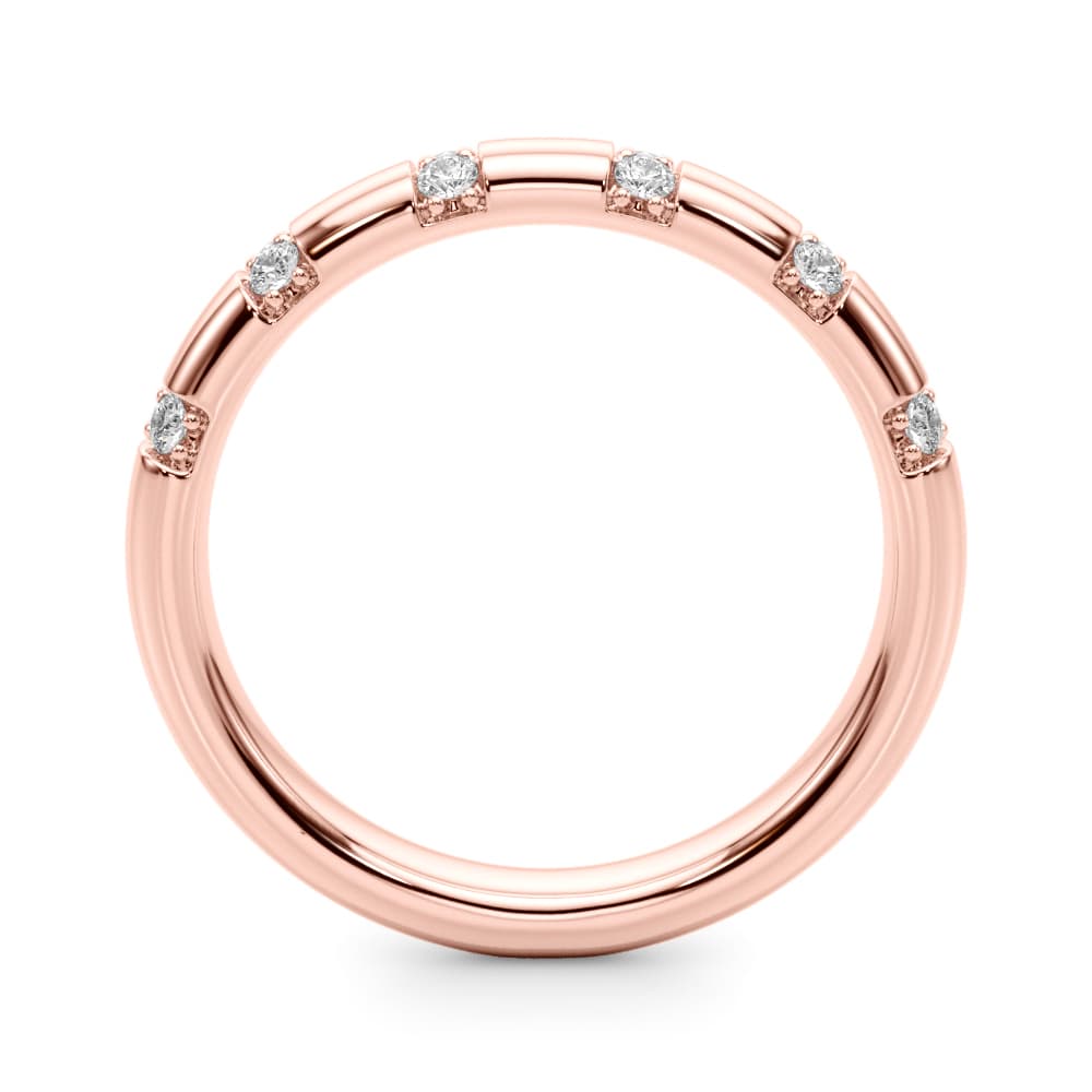 Contemporary Wedding Band (0.18 ct. tw.), Side view in rose gold