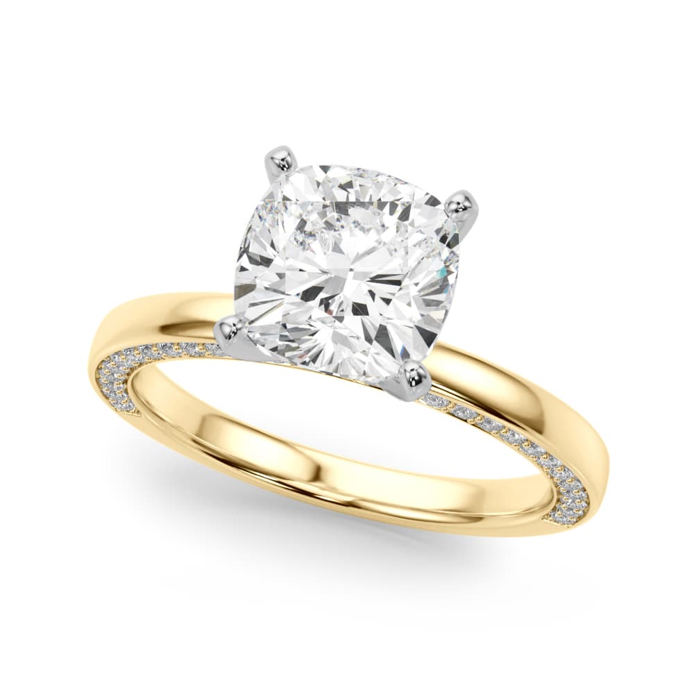Contemporary Engagement Ring, style 51304, Front view in yellow gold