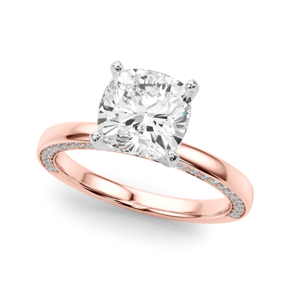 Contemporary Engagement Ring, style 51304, Front view in rose gold