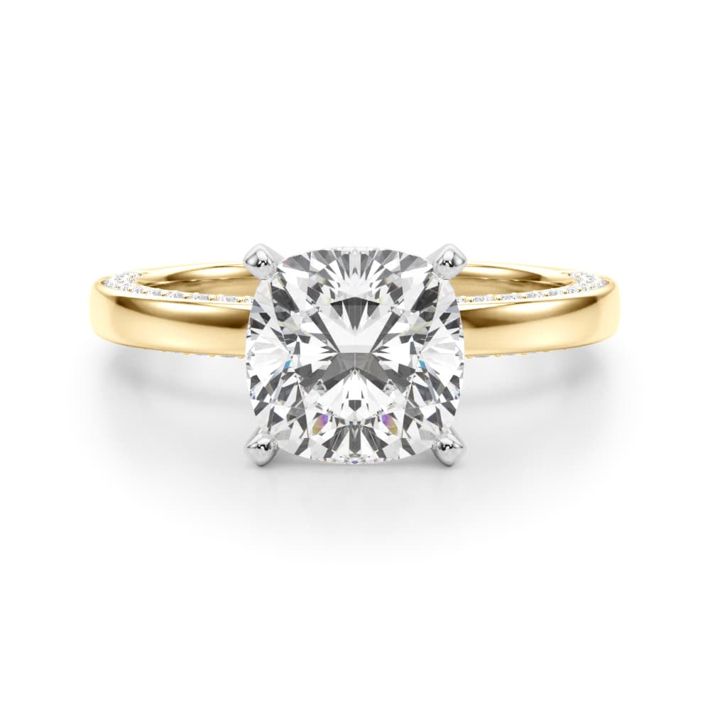 Contemporary Engagement Ring, style 51304, Angle view in yellow gold