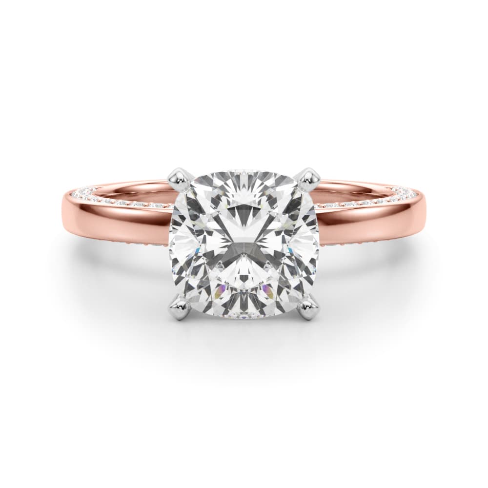 Contemporary Engagement Ring, style 51304, Angle view in rose gold