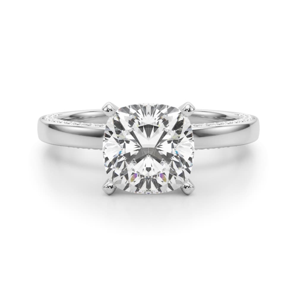 Contemporary Engagement Ring, style 51304, Angle view in white gold or platinum