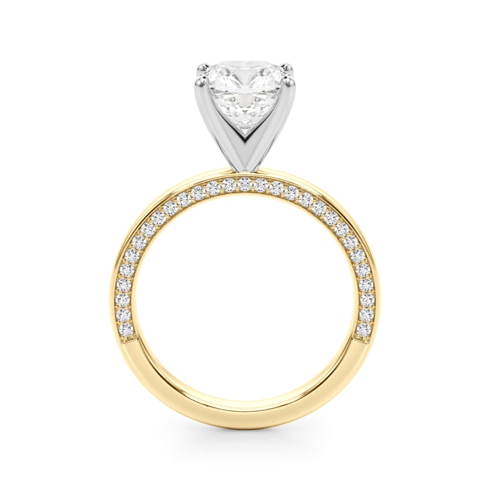 Contemporary Engagement Ring, style 51304, Side view in yellow gold